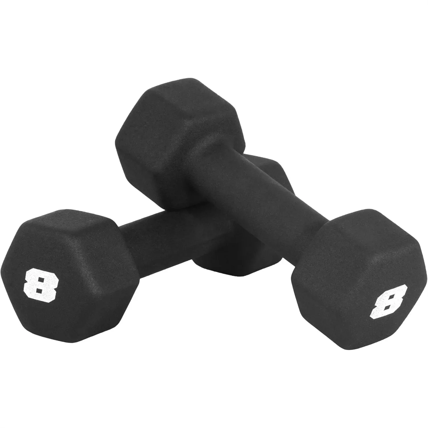 Neoprene Dumbbell Set 8 Lb Pair Hex Shape Non Rolling For Home Gym Strength Training
Neoprene Dumbbell Set 8 Lb Pair Hex Shape Non Rolling For Home Gym Strength Training