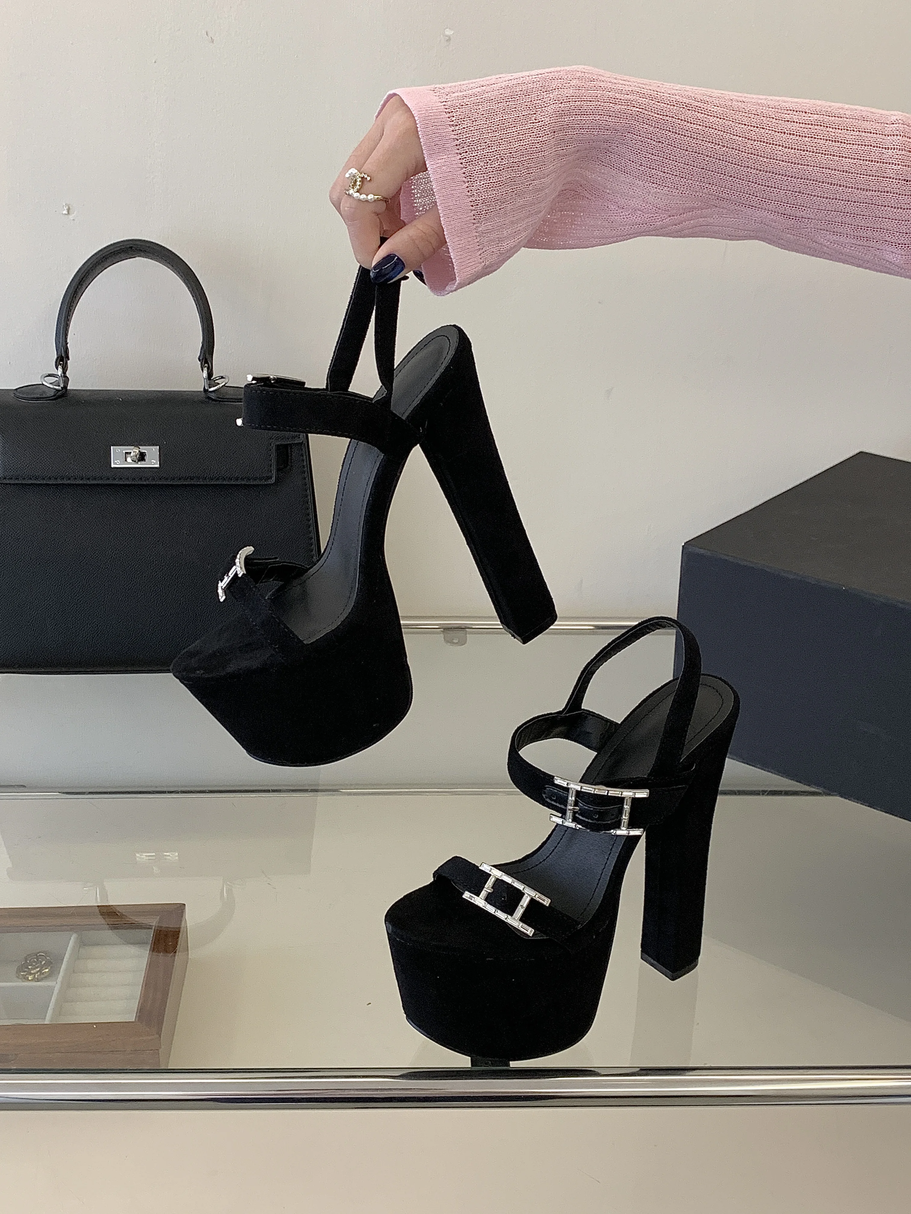 Summer New Square Toe Double Rhinestone Buckle Platform Block Heel Nightclub Party Sandals For Fashion Evening Daily Outfit
Summer New Square Toe Double Rhinestone Buckle Platform Block Heel Nightclub Party Sandals For Fashion Evening Daily Outfit