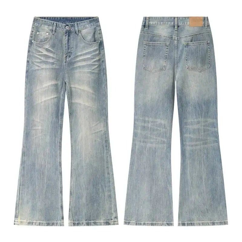 Vintage New Men's Cleanfit Distressed Denim Jeans Bamboo Pattern Light Blue Washed Slightly Flared Vibe Denim Pants
Vintage New Men's Cleanfit Distressed Denim Jeans Bamboo Pattern Light Blue Washed Slightly Flared Vibe Denim Pants