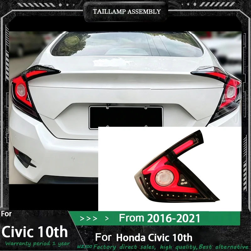 Car For Honda Civic X 10th Taillight 2016-2021 Upgrade Modified to New DRL Dynamic Turn Signal LED Taillight Auto Accessories
Car For Honda Civic X 10th Taillight 2016-2021 Upgrade Modified to New DRL Dynamic Turn Signal LED Taillight Auto Accessories