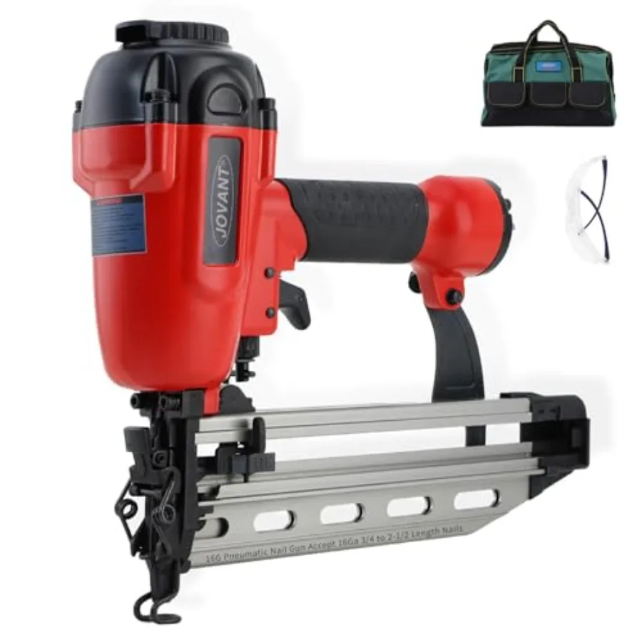 Pnumatic Finish Nailer16Gauge nail Gun Acepts 3/4 Inch up to 2-1/2 Inch finish Nails.Brad Nailer Gun Can Hit Hardwood Ideal for
Pnumatic Finish Nailer16Gauge nail Gun Acepts 3/4 Inch up to 2-1/2 Inch finish Nails.Brad Nailer Gun Can Hit Hardwood Ideal for