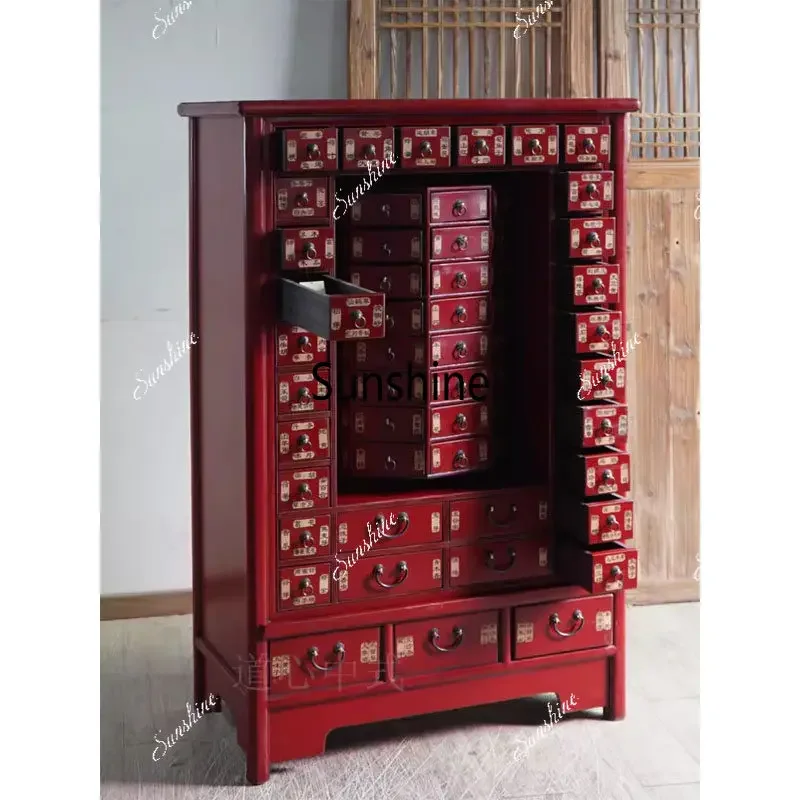 Solid wood Chinese-style red multi-drawer cabinet, used medicinal herb storage cabinet
Solid wood Chinese-style red multi-drawer cabinet, used medicinal herb storage cabinet