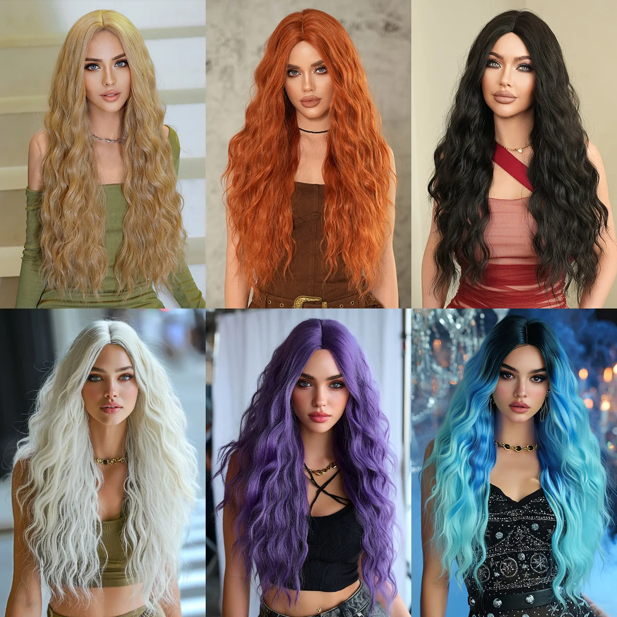 Multi Color Fluffy Long Wool Curl Wig 26 Inch Middle Part Synthetic Hair Wig Adjustable Cap Ladies Fashion Makeup Wig
Multi Color Fluffy Long Wool Curl Wig 26 Inch Middle Part Synthetic Hair Wig Adjustable Cap Ladies Fashion Makeup Wig
