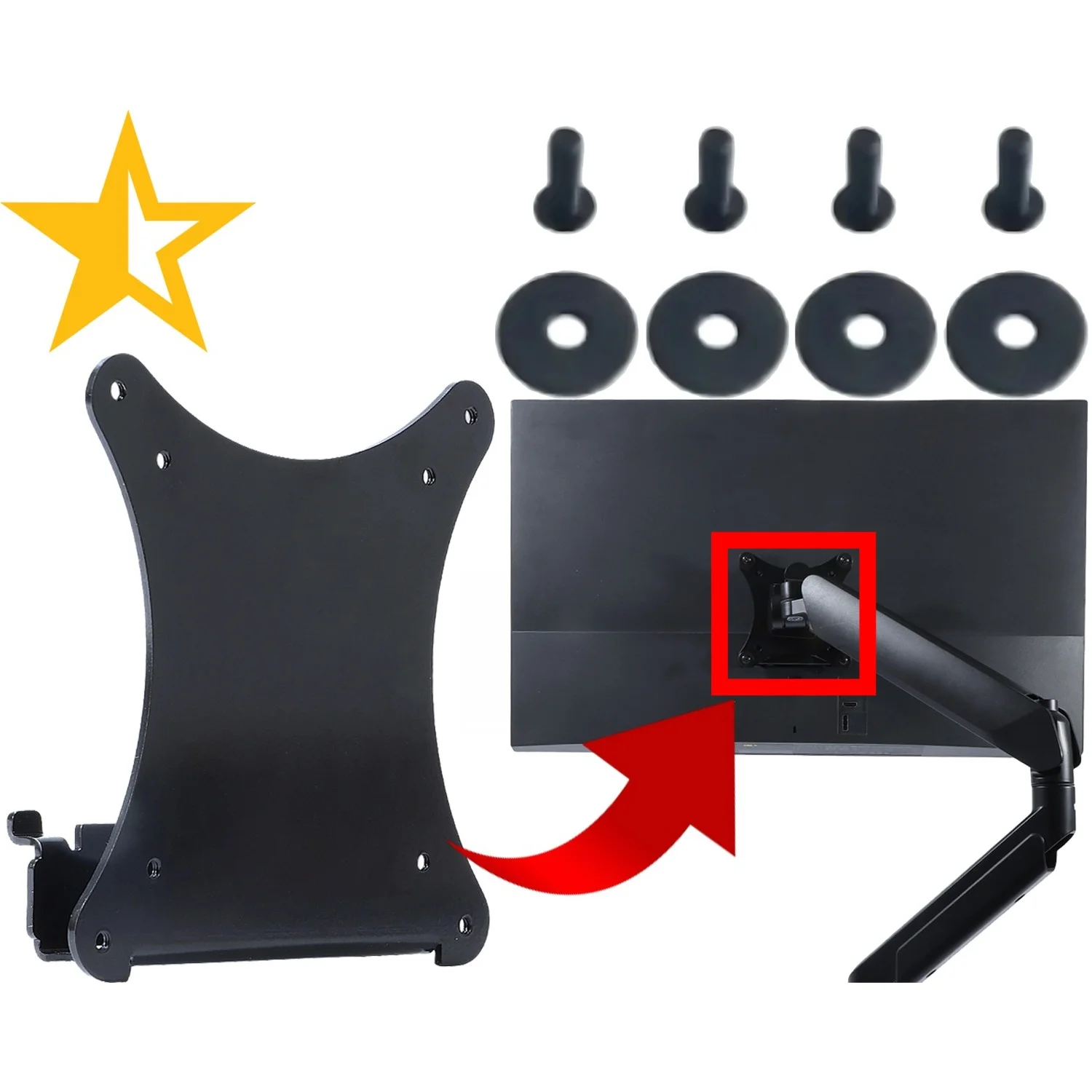 Адаптер крепления VESA для Lenovo L-Series L27q-10 L27q-20 X-Series X27q-10 Кронштейн для монитора Крепления к подставке/руке/настольному креплению
Адаптер крепления VESA для Lenovo L-Series L27q-10 L27q-20 X-Series X27q-10 Кронштейн для монитора Крепления к подставке/руке/настольному креплению