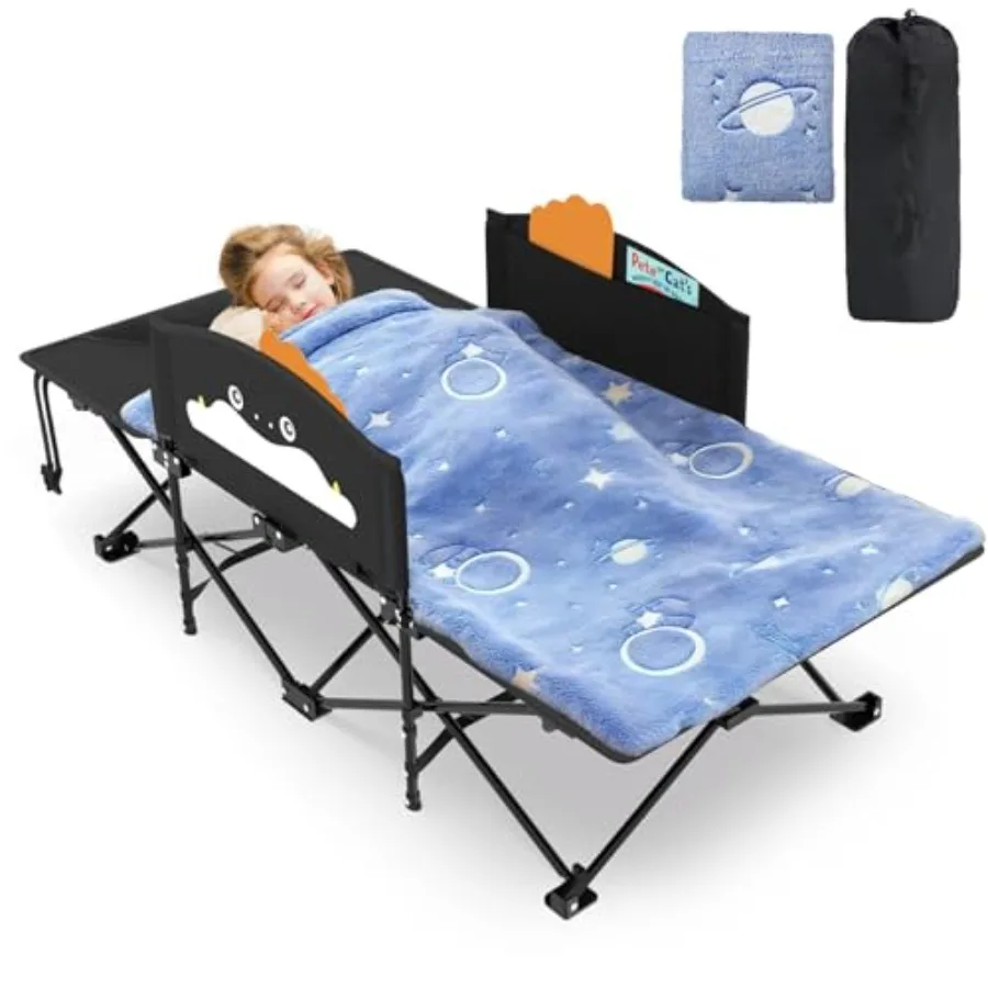 Toddle Cot Toddler Portable Bed w/Cartoon Handrail Blanket 5ft x 4ft Folding Toddler Cots for Camping Travel Bed Extra Long Cot
Toddle Cot Toddler Portable Bed w/Cartoon Handrail Blanket 5ft x 4ft Folding Toddler Cots for Camping Travel Bed Extra Long Cot