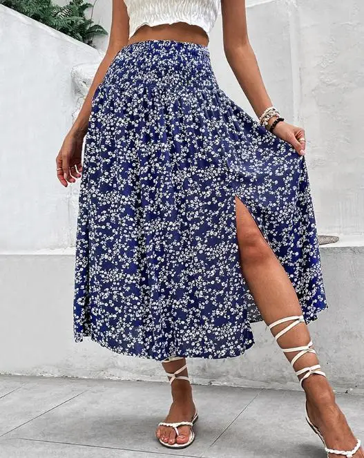 2025 Summer Women's Popular Floral Skirt Mid To Long Vacation Printed Split Skirt
2025 Summer Women's Popular Floral Skirt Mid To Long Vacation Printed Split Skirt