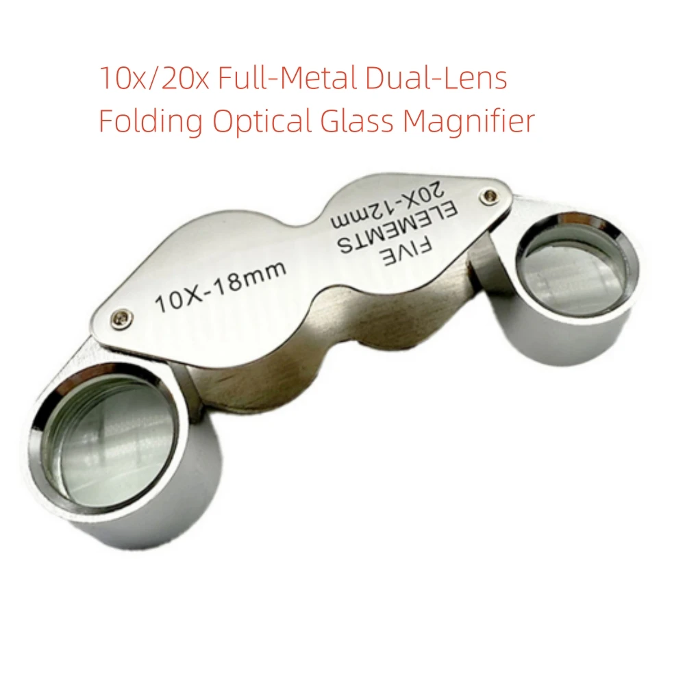 For Antique Jewelry/Jade/Coin Appraisal 10x/20x Full-Metal Dual-Lens Folding Optical Glass Magnifier Set Accessories
For Antique Jewelry/Jade/Coin Appraisal 10x/20x Full-Metal Dual-Lens Folding Optical Glass Magnifier Set Accessories
