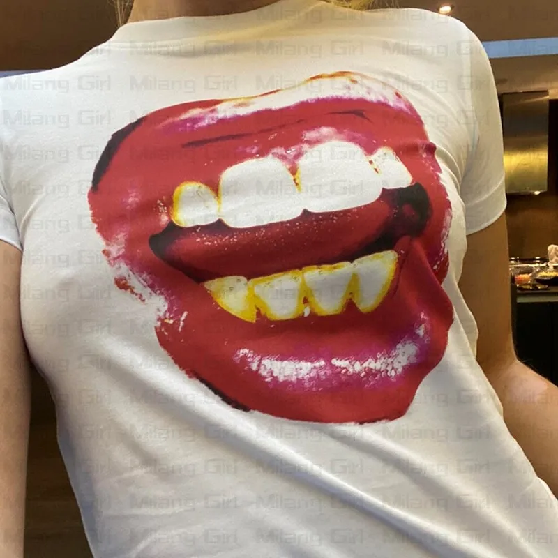 Y2k Goth abstract Mouth Printing Baby tee Summer Vintage Harajuku O-neck Crop Tops Girls Streetwear Grunge Short Sleeve T-Shirt
Y2k Goth abstract Mouth Printing Baby tee Summer Vintage Harajuku O-neck Crop Tops Girls Streetwear Grunge Short Sleeve T-Shirt