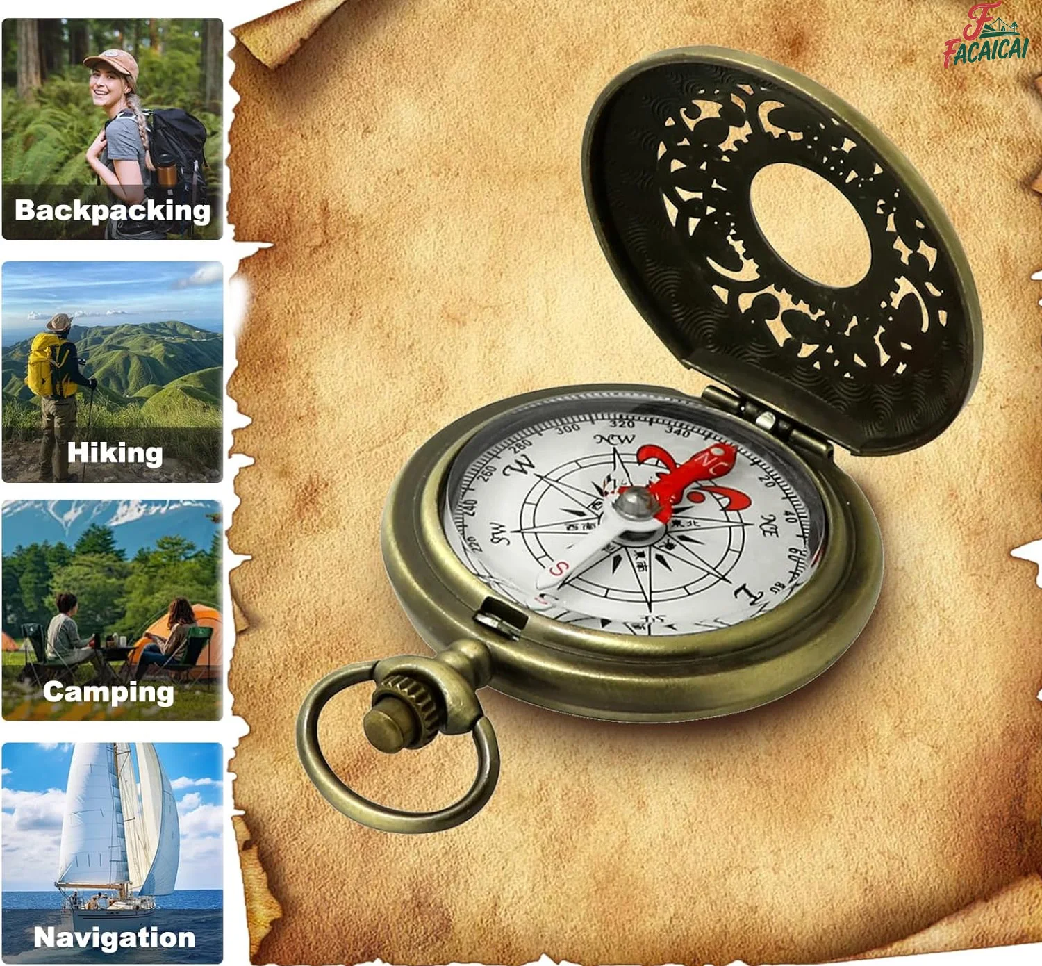 Compass Hiking Durable Shockproof Waterproof Zinc Alloy Camping Hollow Camping Survival Navigation for Camping
Compass Hiking Durable Shockproof Waterproof Zinc Alloy Camping Hollow Camping Survival Navigation for Camping