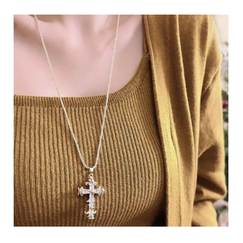 Zirconium Iris Stone Cross Necklace Women's Retro Long High-end Trendy Cool Hot Girl Sweater Chain Autumn and Winter Accessories
Zirconium Iris Stone Cross Necklace Women's Retro Long High-end Trendy Cool Hot Girl Sweater Chain Autumn and Winter Accessories