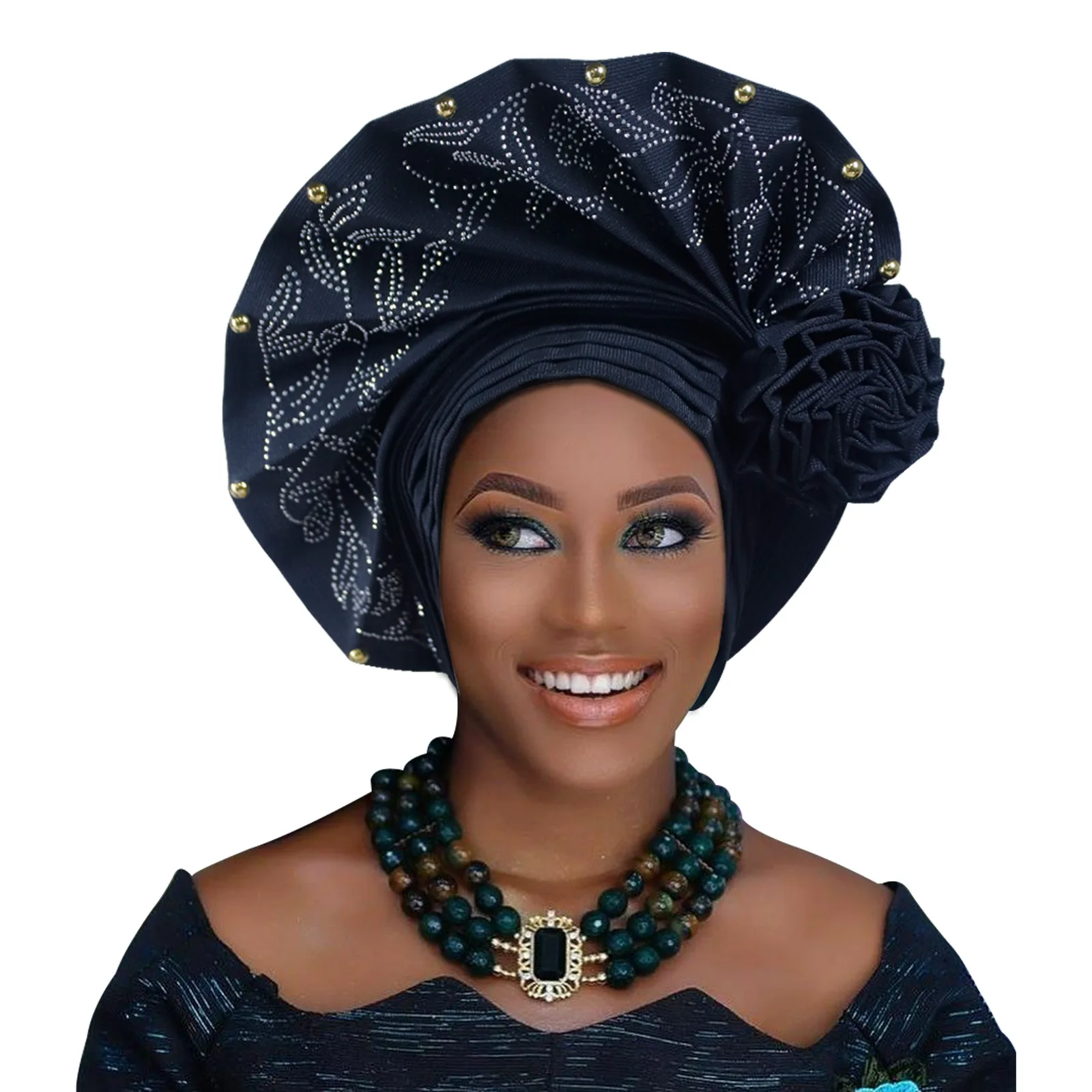 Однотонная тюрбан-шапочка Gele с блестящими стразами и цветочным дизайном, готовая повязка на голову для африканских женщин, для свадеб и вечеринок.
Однотонная тюрбан-шапочка Gele с блестящими стразами и цветочным дизайном, готовая повязка на голову для африканских женщин, для свадеб и вечеринок.