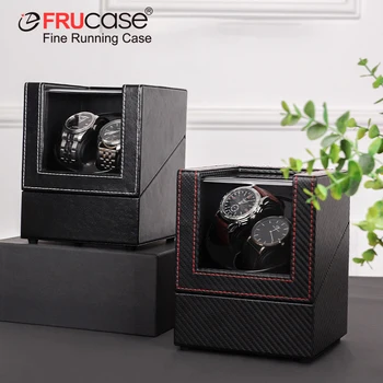 FRUCASE 자동 시계용 PU 시계 와인더, 시계 상자, USB 충전