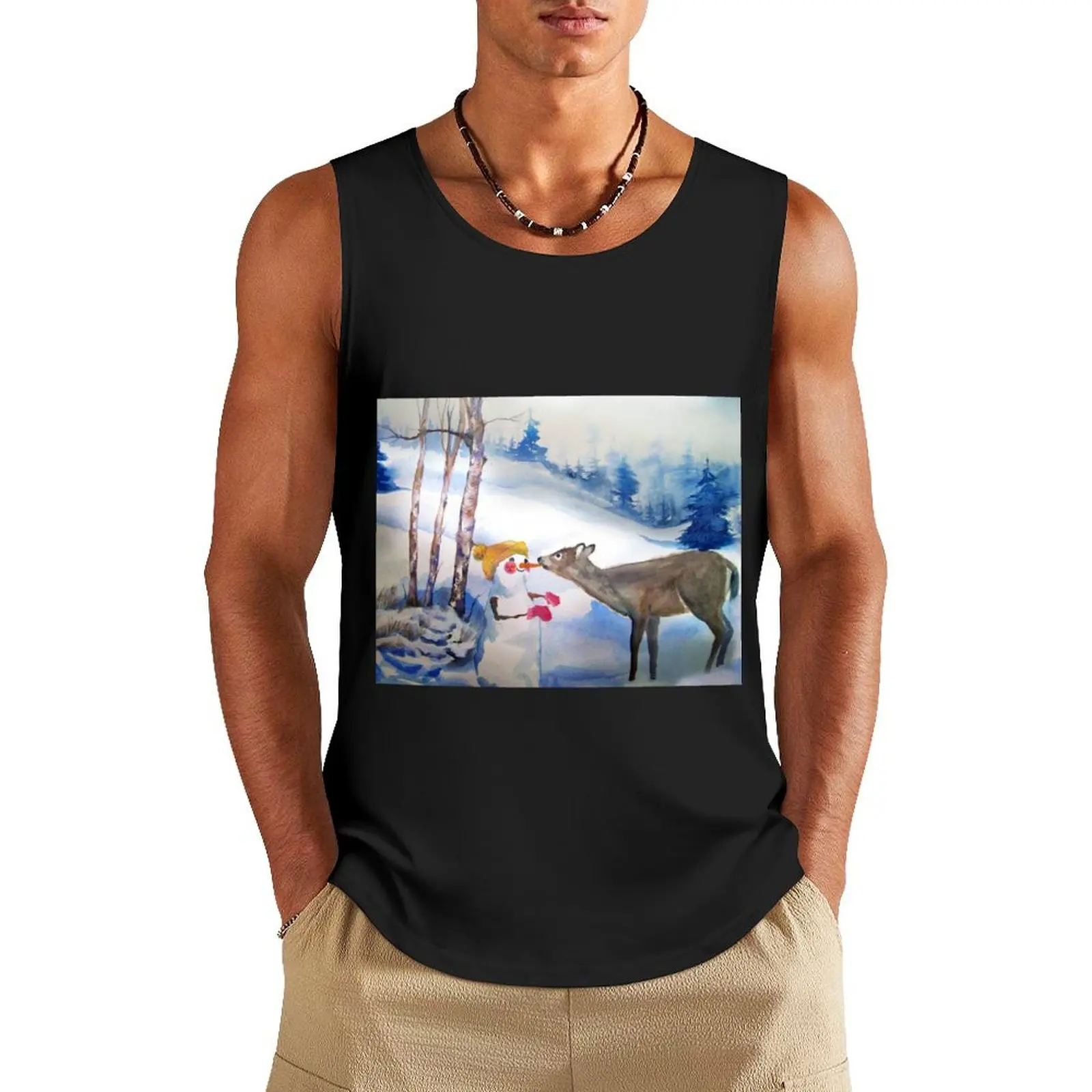 Painting by Laura Rispoli snowman and carrot winter cute watercolor art Tank Top gym shirt men Men's clothing brands
Painting by Laura Rispoli snowman and carrot winter cute watercolor art Tank Top gym shirt men Men's clothing brands