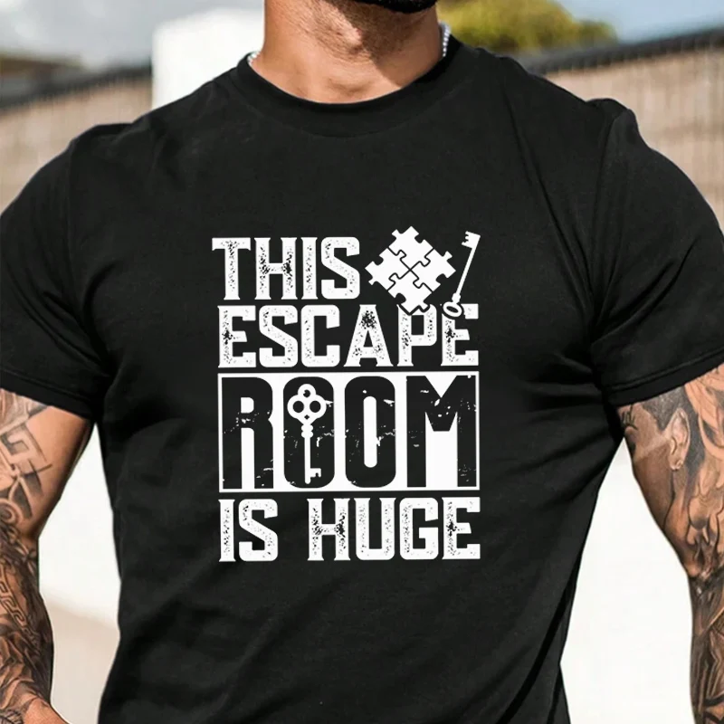 Men's Graphic Print T-Shirt This Escape Room Is Huge Fashionable Casual Street Style Travel And Sports Tee
Men's Graphic Print T-Shirt This Escape Room Is Huge Fashionable Casual Street Style Travel And Sports Tee