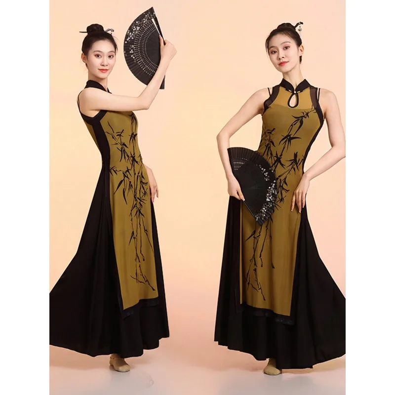 Classical dance costumes Chinese dance new Chinese style body rhyme cheongsam wide-leg pants ethnic dance practice clothes
Classical dance costumes Chinese dance new Chinese style body rhyme cheongsam wide-leg pants ethnic dance practice clothes