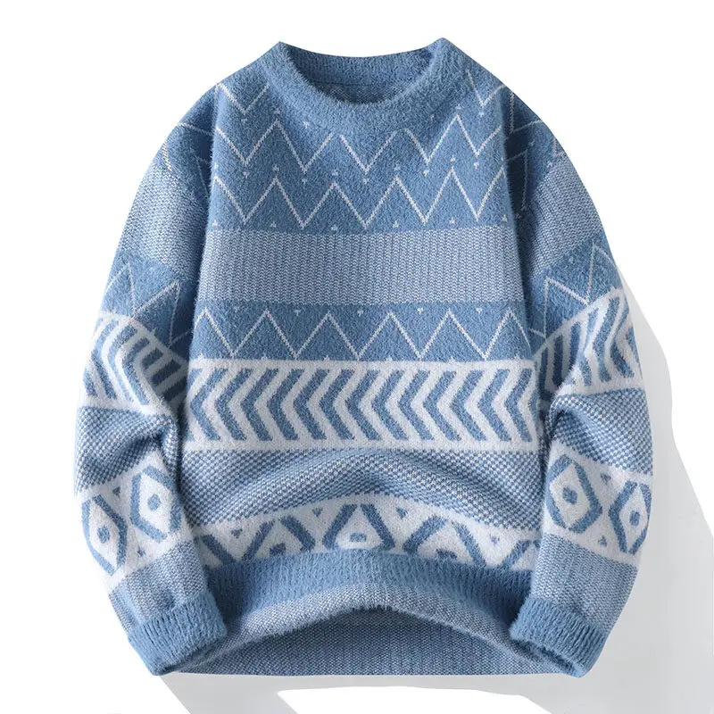 Men's winter Fashion stripe pattern Sweater Mens Thick Warm Loose Knitted Sweater 2024 Men Casual Knit Pullovers Streetwear Man
Men's winter Fashion stripe pattern Sweater Mens Thick Warm Loose Knitted Sweater 2024 Men Casual Knit Pullovers Streetwear Man