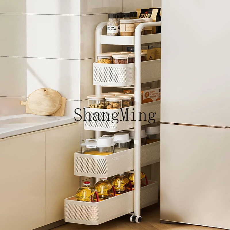 TMJ kitchen crevice rack side pull-out storage next to refrigerator very narrow gap trolley multi-functional vegetable rack
TMJ kitchen crevice rack side pull-out storage next to refrigerator very narrow gap trolley multi-functional vegetable rack