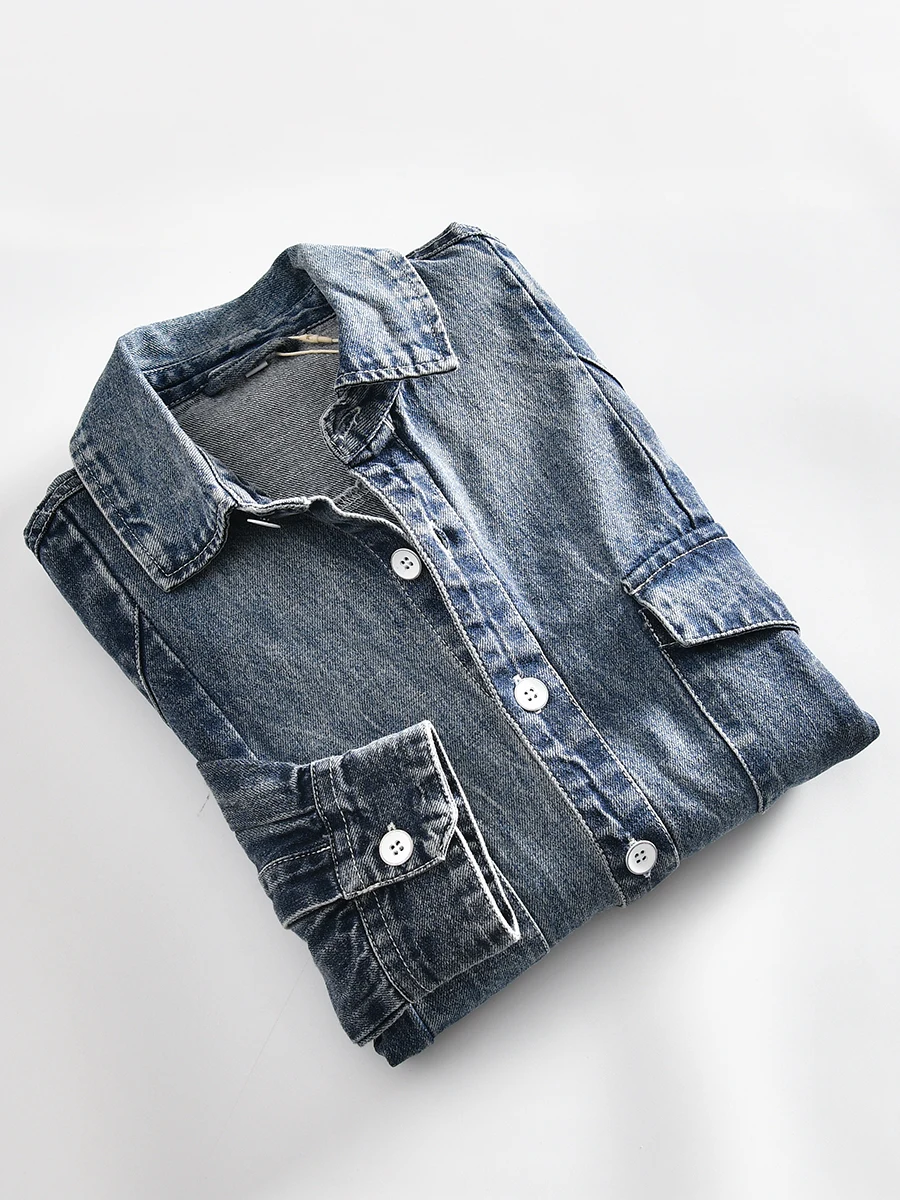 Heavyweight Washed Men's American Retro Cotton Denim Jacket Fashionable Outerwear Standard Fit Long Sleeve Breathable Spring
Heavyweight Washed Men's American Retro Cotton Denim Jacket Fashionable Outerwear Standard Fit Long Sleeve Breathable Spring