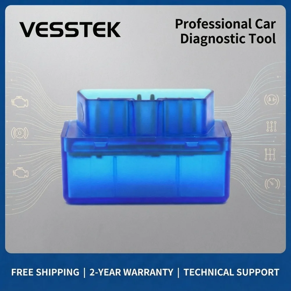 VESSTEK ELM327 V01L2 V1.5 OBD2 Bluetooth Scanner PIC18F25K80 Car Code Reader Auto Diagnostic Tool for Android
VESSTEK ELM327 V01L2 V1.5 OBD2 Bluetooth Scanner PIC18F25K80 Car Code Reader Auto Diagnostic Tool for Android