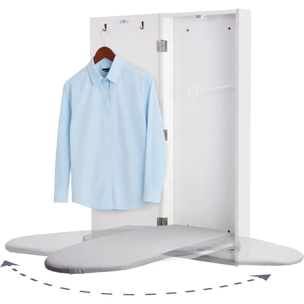 Wall-Mounted Swivel Ironing Board Cabinet, oldable Ironing Storage Station or Home, Aparent, Easy-Release Lever, Garment Hooks,
Wall-Mounted Swivel Ironing Board Cabinet, oldable Ironing Storage Station or Home, Aparent, Easy-Release Lever, Garment Hooks,