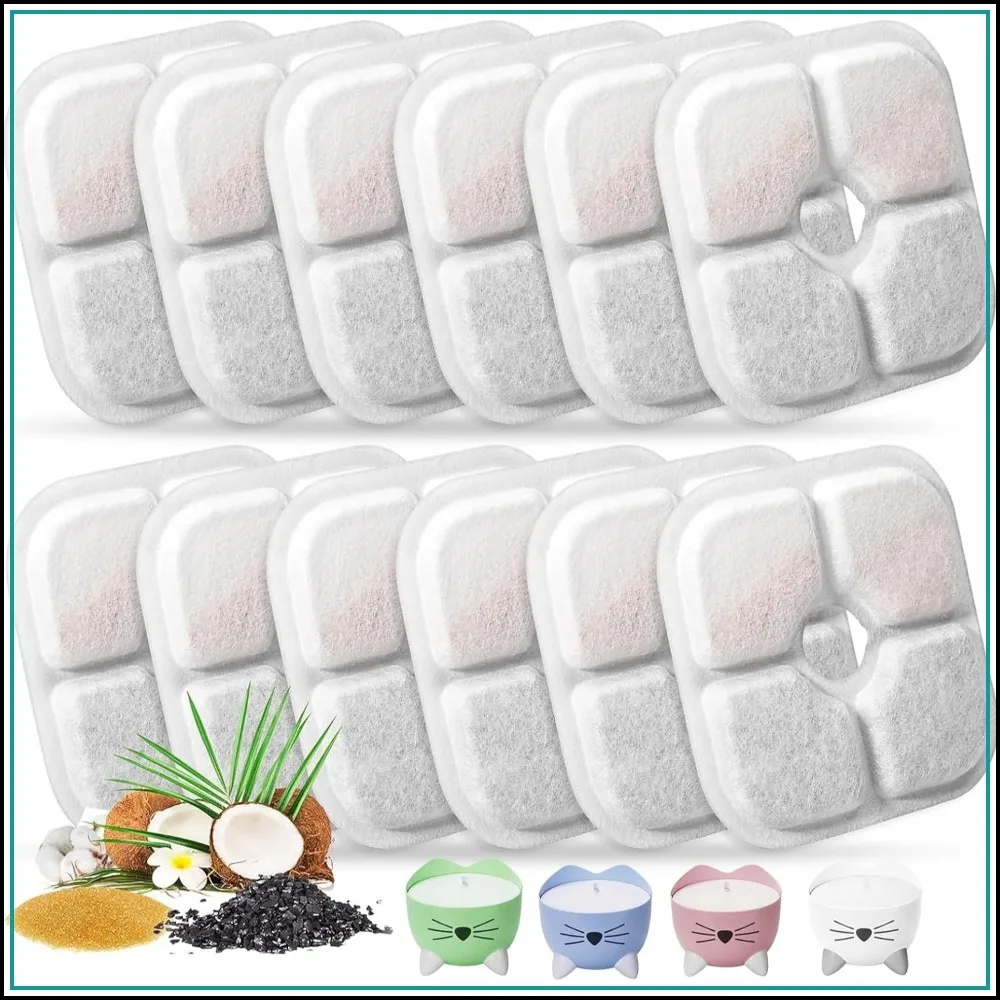 Triple Action Cat Water Fountain Filters, 12-Pack Fit for 2.5L Fountain with Whiskers Pattern
Triple Action Cat Water Fountain Filters, 12-Pack Fit for 2.5L Fountain with Whiskers Pattern