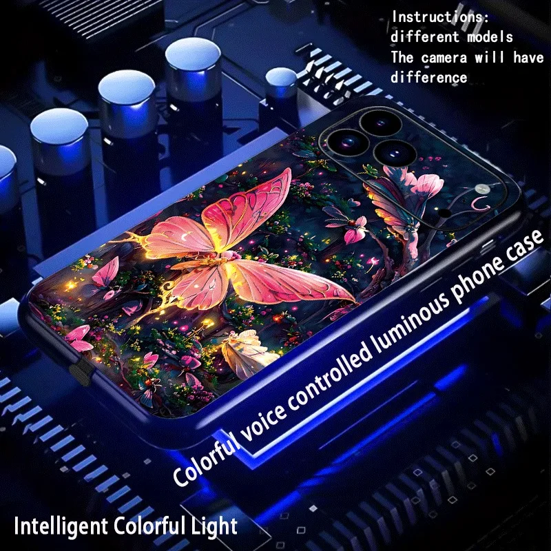 Dreamy Butterfly Flash LED Phone Cover Case For iPhone 16 17 15 14 13 12 Pro Max Colorful Light Glow Floral Protect Phone Funda
Dreamy Butterfly Flash LED Phone Cover Case For iPhone 16 17 15 14 13 12 Pro Max Colorful Light Glow Floral Protect Phone Funda