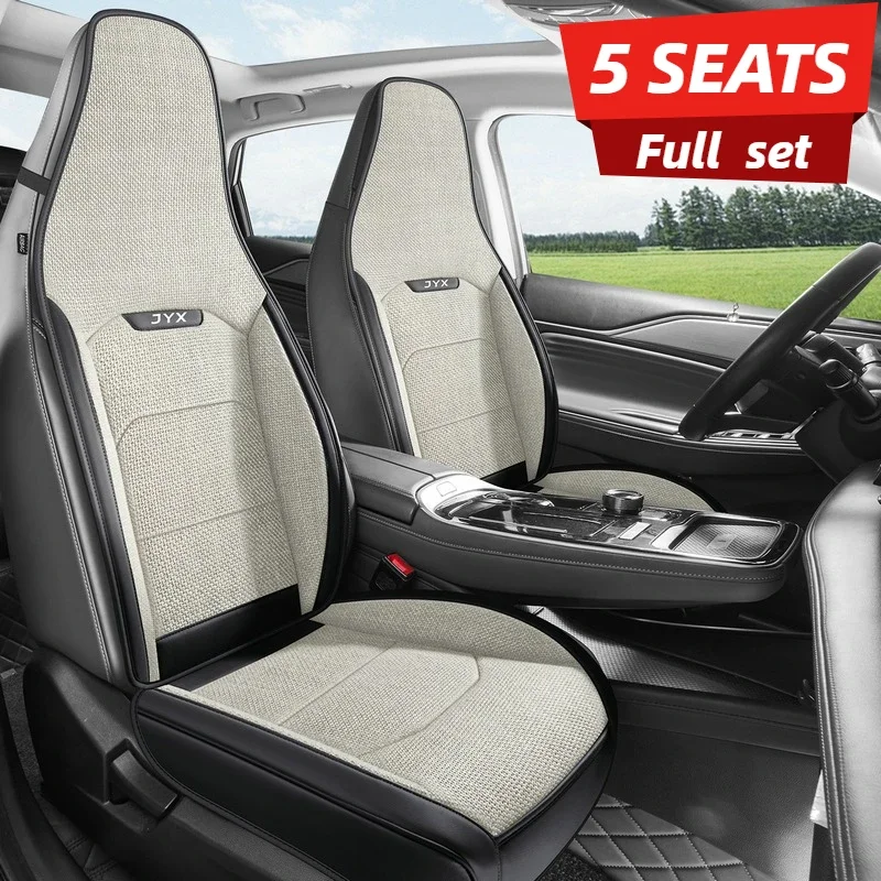 5-Seat Full Set Seat Covers for One-Piece Seats, Breathable Linen All-Season Easy-Care,Semi-Wrap Easy Install, Fits Tesla/BYD/EV
5-Seat Full Set Seat Covers for One-Piece Seats, Breathable Linen All-Season Easy-Care,Semi-Wrap Easy Install, Fits Tesla/BYD/EV