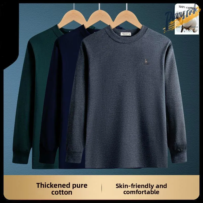 Свободная хлопково-шелковая футболка с длинным рукавом для мужчин среднего и старшего возраста, с высоким воротником, оверсайз, осенняя одежда для пап, нижнее белье
Свободная хлопково-шелковая футболка с длинным рукавом для мужчин среднего и старшего возраста, с высоким воротником, оверсайз, осенняя одежда для пап, нижнее белье