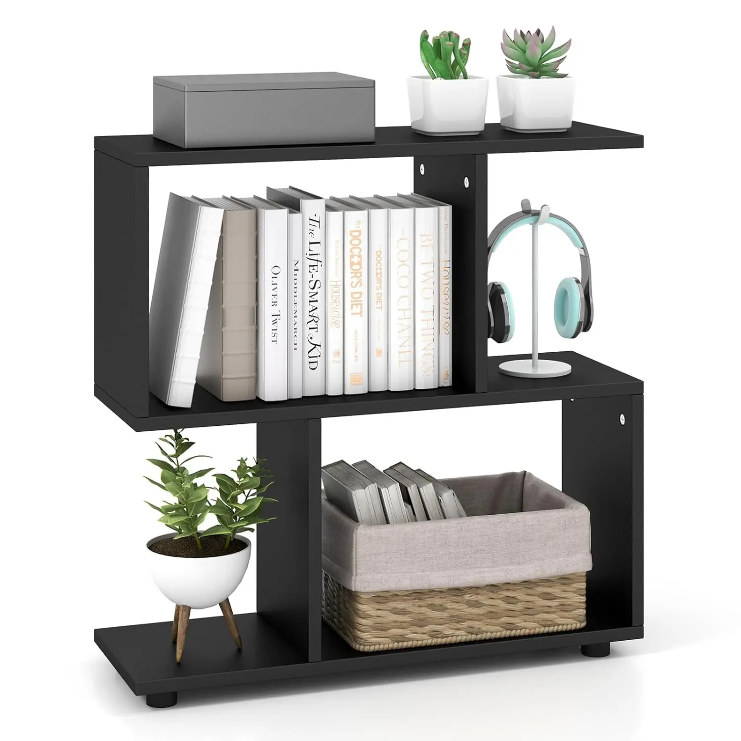 2 Tier Geometric Wood Bookshelf Freestanding Display Shelf S Shape Room Divider Home Office Study Small Space, Customized
2 Tier Geometric Wood Bookshelf Freestanding Display Shelf S Shape Room Divider Home Office Study Small Space, Customized