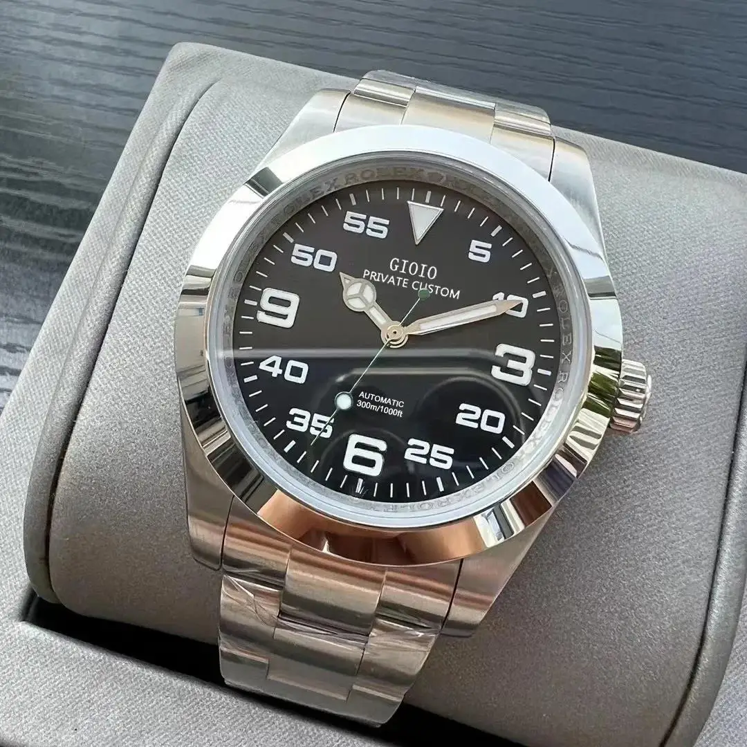 Luxury Mens Automatic Watch Mechanical Stainless Steel Bracelet Airking Style Gold Black White Number Dial
Luxury Mens Automatic Watch Mechanical Stainless Steel Bracelet Airking Style Gold Black White Number Dial