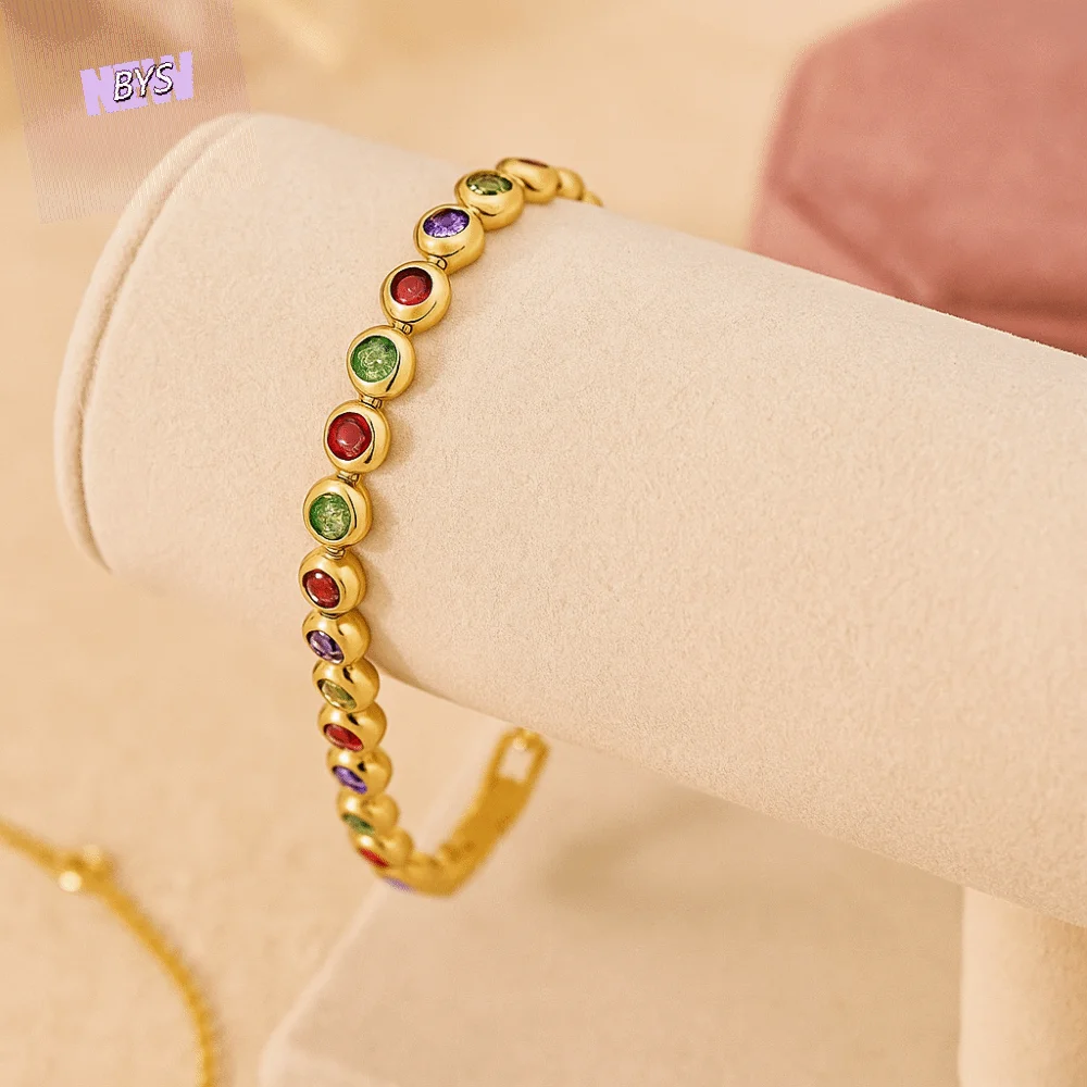 Jewelry Shiny Zirconia Bracelet Handmade Ornaments Luxury Gold Color Bangle Korean Style Waterproof Round Shape Cuff Bracelet
Jewelry Shiny Zirconia Bracelet Handmade Ornaments Luxury Gold Color Bangle Korean Style Waterproof Round Shape Cuff Bracelet