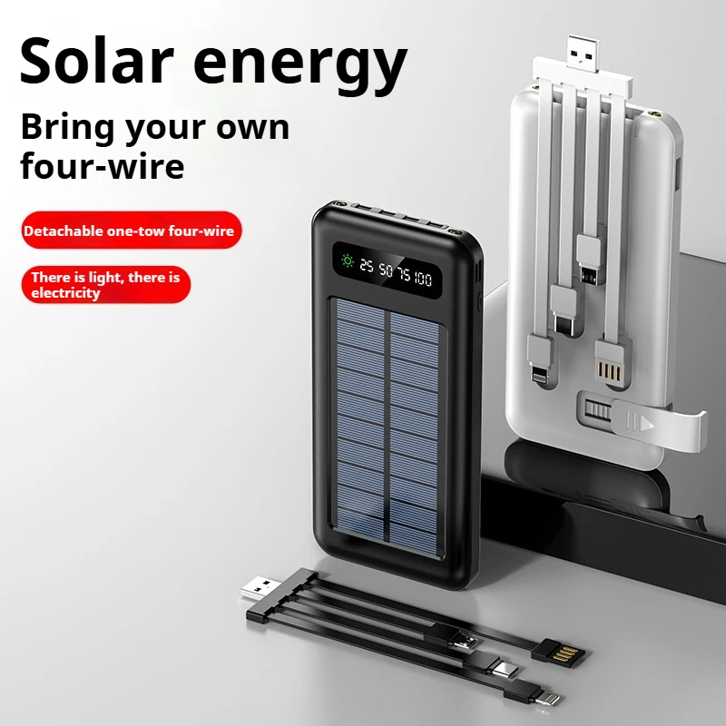 New Portable Charger Solar Power Bank 20000mah Large Capacity Outdoor Fast Charging Telephone Power Bank Share Removable Cable
New Portable Charger Solar Power Bank 20000mah Large Capacity Outdoor Fast Charging Telephone Power Bank Share Removable Cable