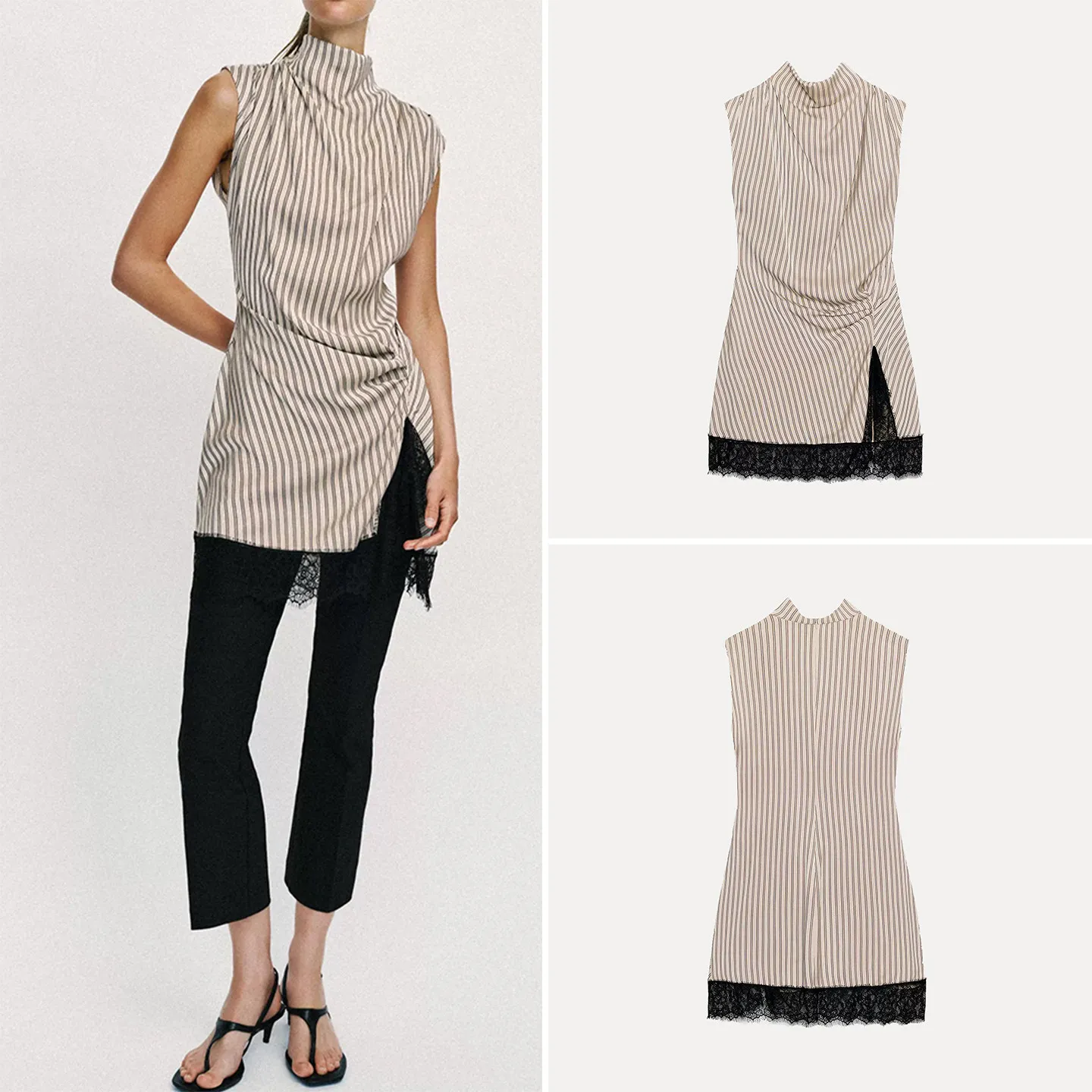 Summer Commute Style Women's Dress 2026 New Sleeveless Stand Collar Stripe Lace Dress City Walk Casual Everyday Wear
Summer Commute Style Women's Dress 2026 New Sleeveless Stand Collar Stripe Lace Dress City Walk Casual Everyday Wear