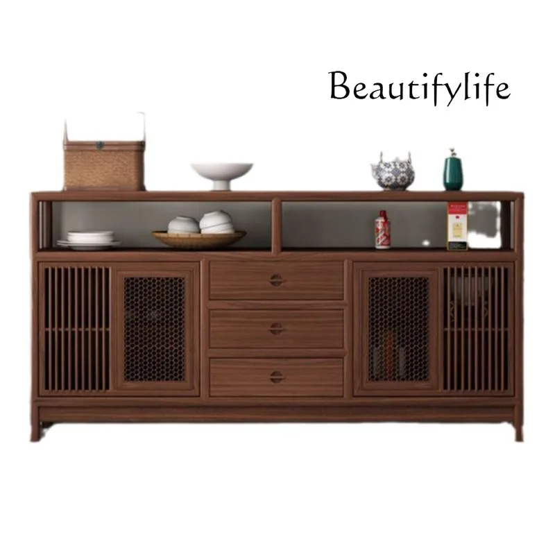 New Chinese tea room locker Zen against the wall black walnut side cabinet old elm living room cabinet
New Chinese tea room locker Zen against the wall black walnut side cabinet old elm living room cabinet