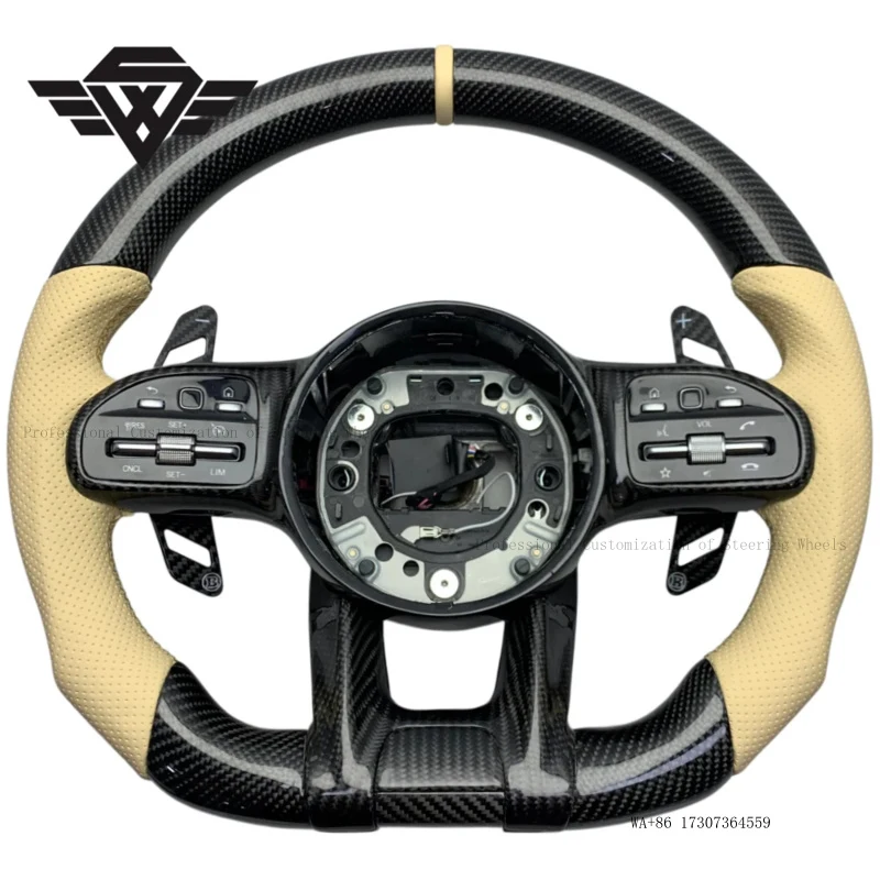High Quality Yellow Leather Real Carbon Fiber Sports Car Steering Wheel for for C300 GLC X253 W205 W218 W222 3 Spoke
High Quality Yellow Leather Real Carbon Fiber Sports Car Steering Wheel for for C300 GLC X253 W205 W218 W222 3 Spoke