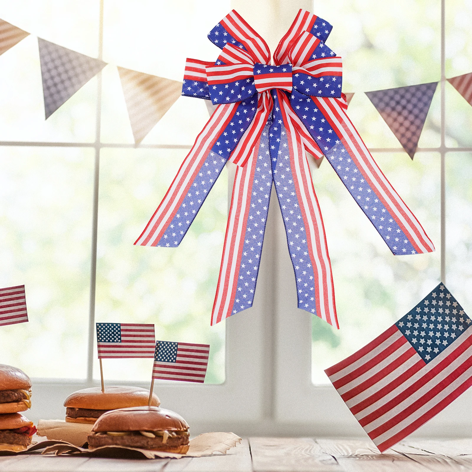 Independence Day Flag Bows Premium Cloth Material Large Bow Decor DIY Hanging Wall Party Festival Scene Children Gift
Independence Day Flag Bows Premium Cloth Material Large Bow Decor DIY Hanging Wall Party Festival Scene Children Gift
