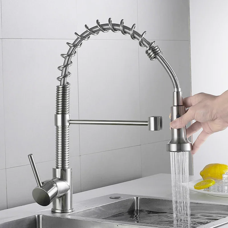 Kitchen Faucet Tap Swivel Spouts Extensible Spring Mixer Pull Down Single Lever hot cold Nickle Kitchen Sink Faucet Copper
Kitchen Faucet Tap Swivel Spouts Extensible Spring Mixer Pull Down Single Lever hot cold Nickle Kitchen Sink Faucet Copper