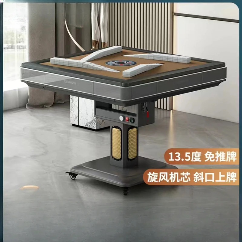 Full-automatic oblique-mouth card-pushing-free rotor roller coaster electric mahjong mahjong table chess table folding mute
Full-automatic oblique-mouth card-pushing-free rotor roller coaster electric mahjong mahjong table chess table folding mute