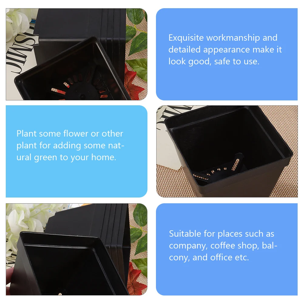 30 Pcs Square Flower Pot Plastic Nursery Containers for Balcony Decorative Planters Drainage Ventilation Holes
30 Pcs Square Flower Pot Plastic Nursery Containers for Balcony Decorative Planters Drainage Ventilation Holes