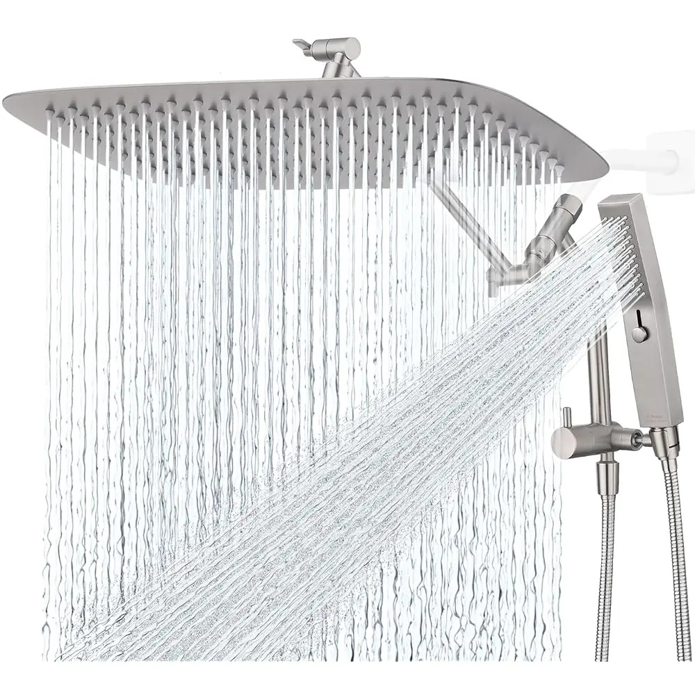 AllexpreskAll Metal 16 Inch Shower Head with Massage Mode Handheld, Rain Shower Head with Handheld Spray Combo, 3-Way Diverter w
AllexpreskAll Metal 16 Inch Shower Head with Massage Mode Handheld, Rain Shower Head with Handheld Spray Combo, 3-Way Diverter w