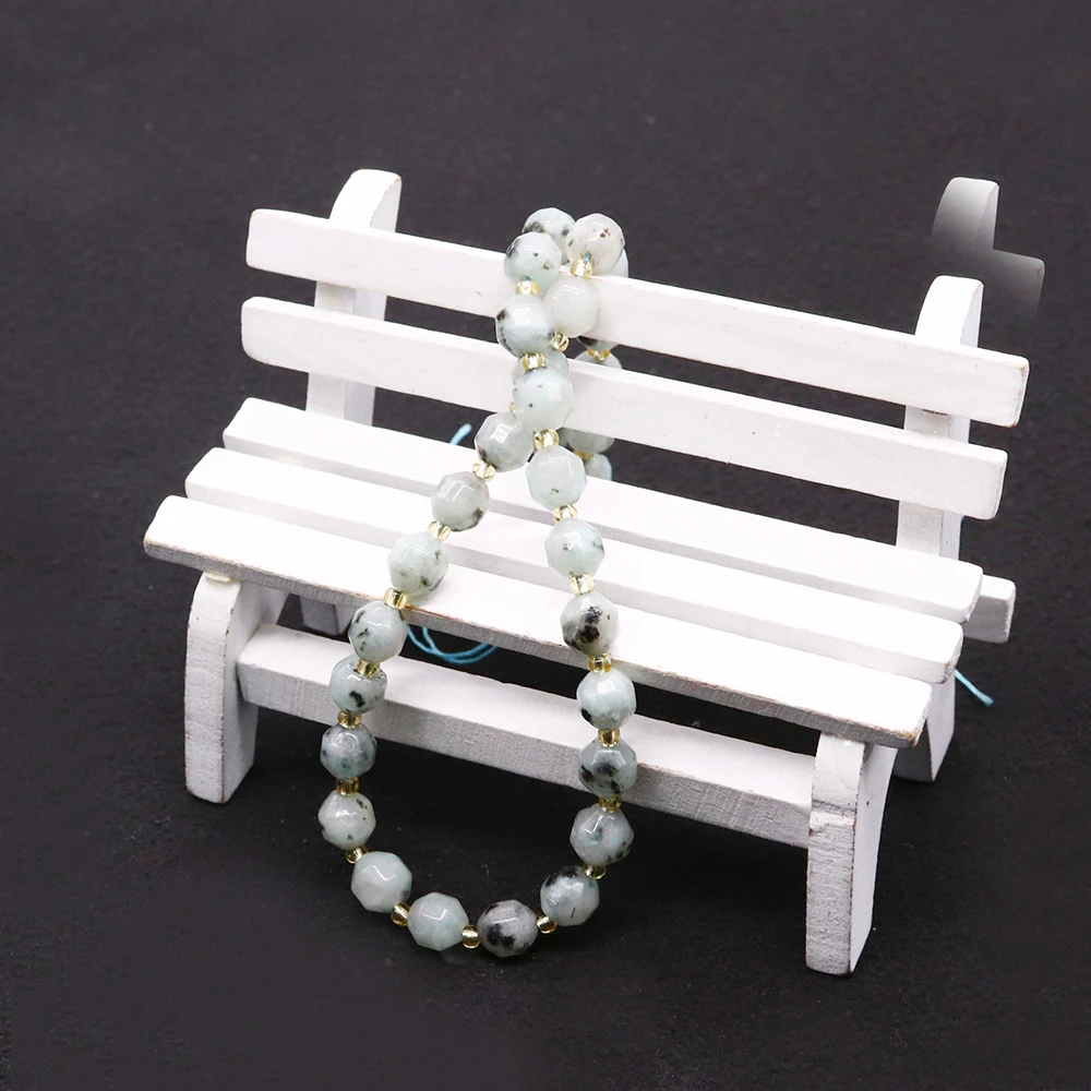 Faceted Lazulite Loose Beads 8-10mm with Straight Holes Beading Matched with Glass Spacer Beads DIY Necklace Jewelry Accessories
Faceted Lazulite Loose Beads 8-10mm with Straight Holes Beading Matched with Glass Spacer Beads DIY Necklace Jewelry Accessories