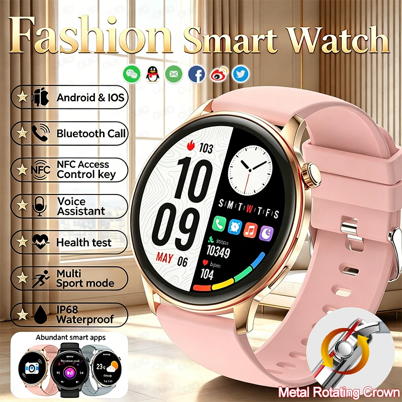 New Smart Watch 1.43'' Ultra Thin NFC Sports Health Management AI Voice Information Push Waterproof BT Call Fashion Smart Watch
New Smart Watch 1.43'' Ultra Thin NFC Sports Health Management AI Voice Information Push Waterproof BT Call Fashion Smart Watch