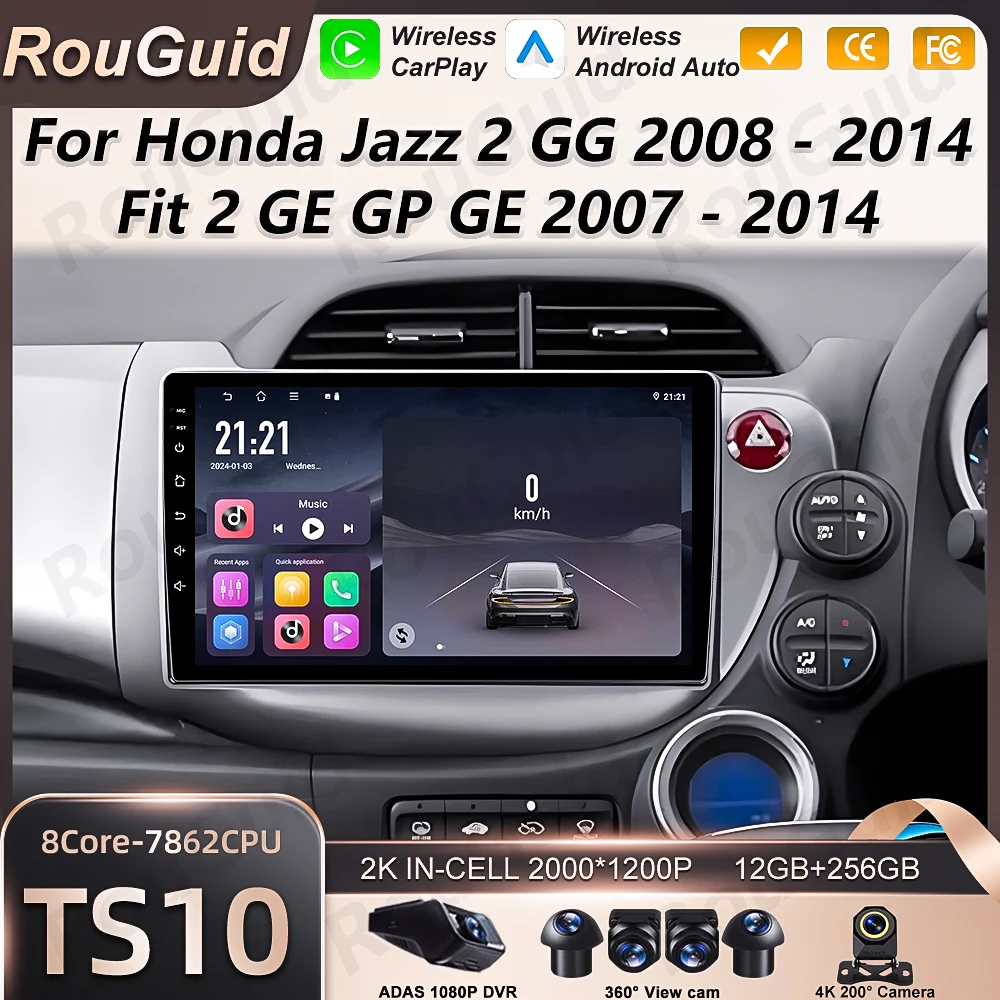 Android 16 Car Radio For Honda Jazz 2 GG 2008 - 2014 Fit 2 GE GP GE 2007 - 2014 Multimedia Player BT Carplay Auto GPS Stereo 5G
Android 16 Car Radio For Honda Jazz 2 GG 2008 - 2014 Fit 2 GE GP GE 2007 - 2014 Multimedia Player BT Carplay Auto GPS Stereo 5G