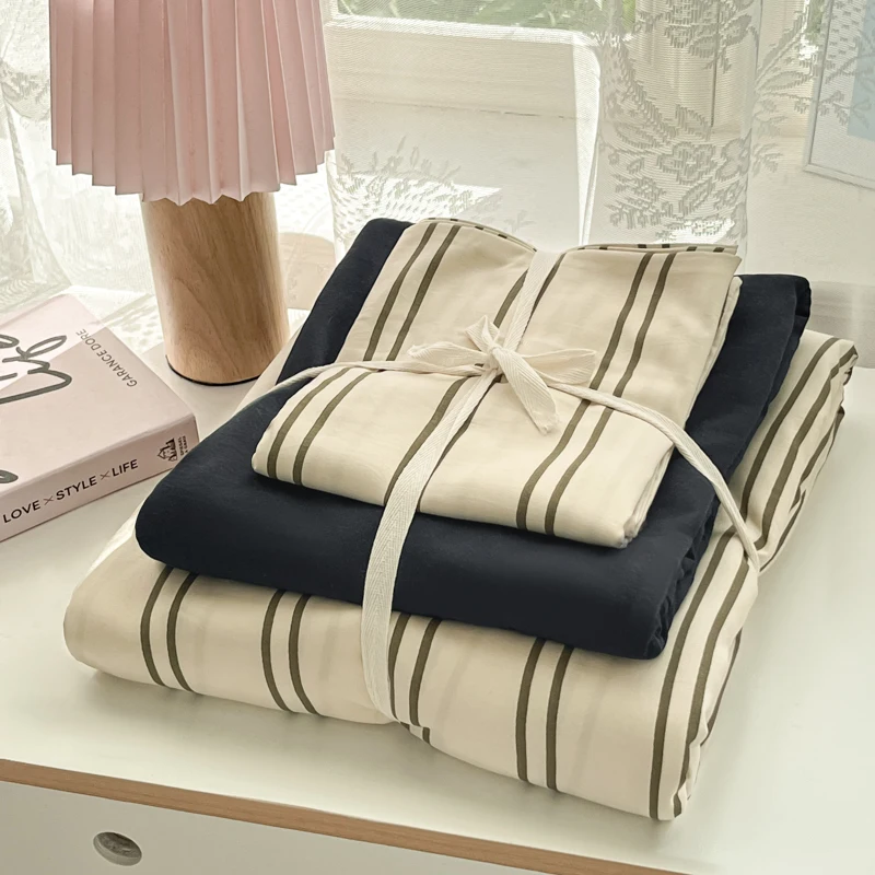 Minimalist Striped Bedding Set Soft Washed Cotton Duvet Cover Set Bed Sheet Pillowcases Twin Queen King Size for Girls Boys Kids
Minimalist Striped Bedding Set Soft Washed Cotton Duvet Cover Set Bed Sheet Pillowcases Twin Queen King Size for Girls Boys Kids