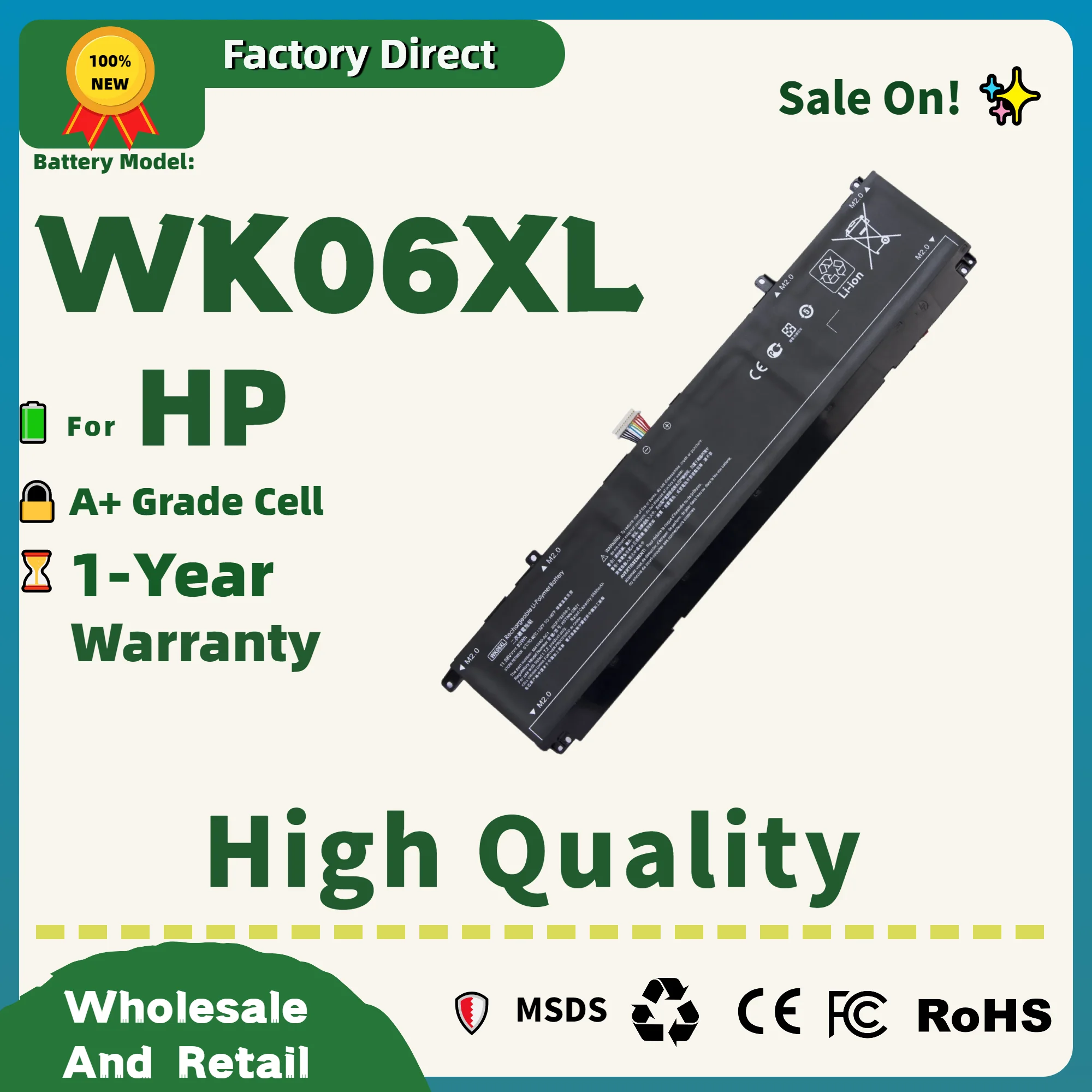 Прямая продажа с фабрики! WK06XL Аккумулятор для ноутбука HP M39179-005 M41711-005 M41640-CD1 M38822-1D1 HSTNN-IB9V HSTNN-WB0C Omen 16-b0013dx
Прямая продажа с фабрики! WK06XL Аккумулятор для ноутбука HP M39179-005 M41711-005 M41640-CD1 M38822-1D1 HSTNN-IB9V HSTNN-WB0C Omen 16-b0013dx