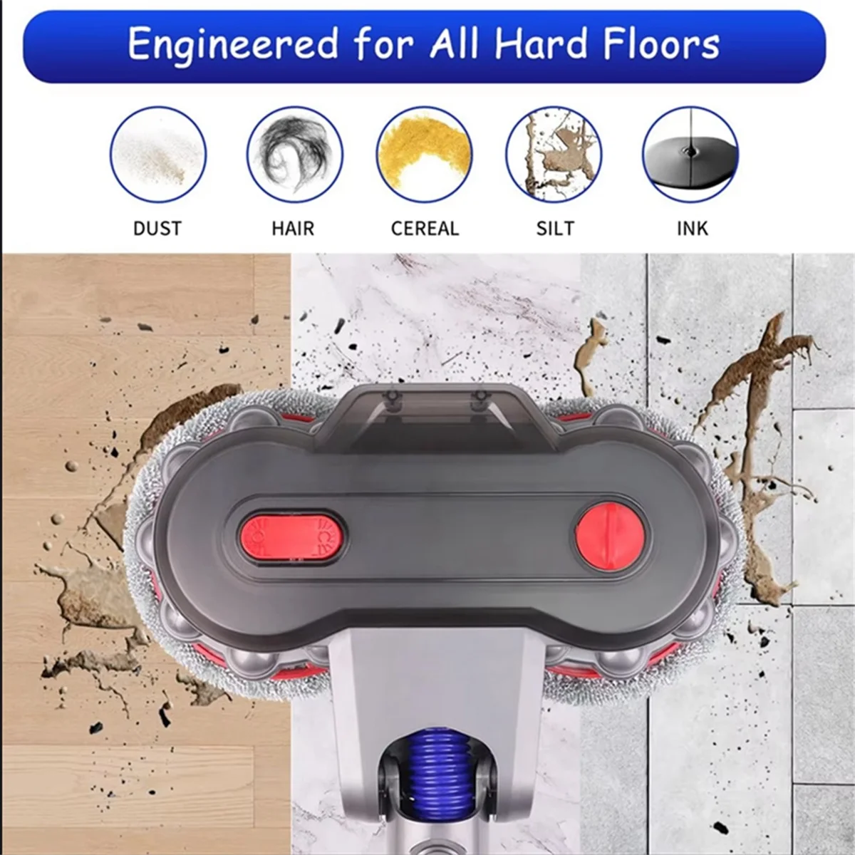 B26B For Dyson V7 V8 V10 V11 V12 V15, Dual Rotating Motors with 6 Pieces Washable Mop Pads
B26B For Dyson V7 V8 V10 V11 V12 V15, Dual Rotating Motors with 6 Pieces Washable Mop Pads