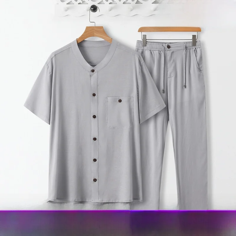 Summer Thin Soft Cotton Linen Chinese Style Short Sleeve Zen Meditation Practice Suit Set Fashionable Urban Youth Wear
Summer Thin Soft Cotton Linen Chinese Style Short Sleeve Zen Meditation Practice Suit Set Fashionable Urban Youth Wear