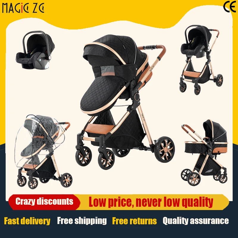 Lightweight Stroller 3-in-1 with Car Seat Awning Foldable High View Pram Bi-Directional Push Travel System Newborn Carriage 
Lightweight Stroller 3-in-1 with Car Seat Awning Foldable High View Pram Bi-Directional Push Travel System Newborn Carriage