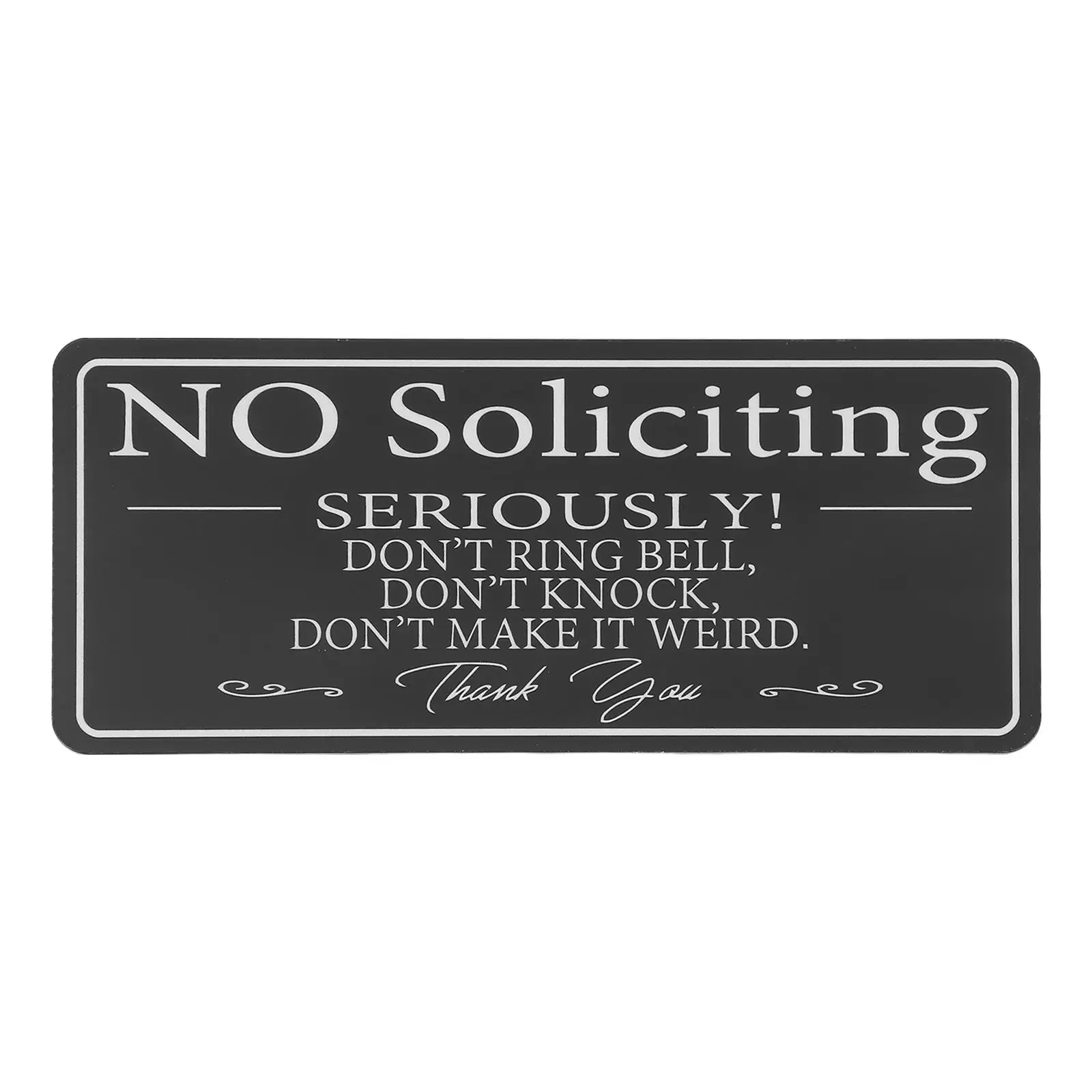 No Soliciting Door Signs Acrylic Wall Sticker Black Self Adhesive Office Door Plaque Minimalist Home Store Sign Prohibited
No Soliciting Door Signs Acrylic Wall Sticker Black Self Adhesive Office Door Plaque Minimalist Home Store Sign Prohibited