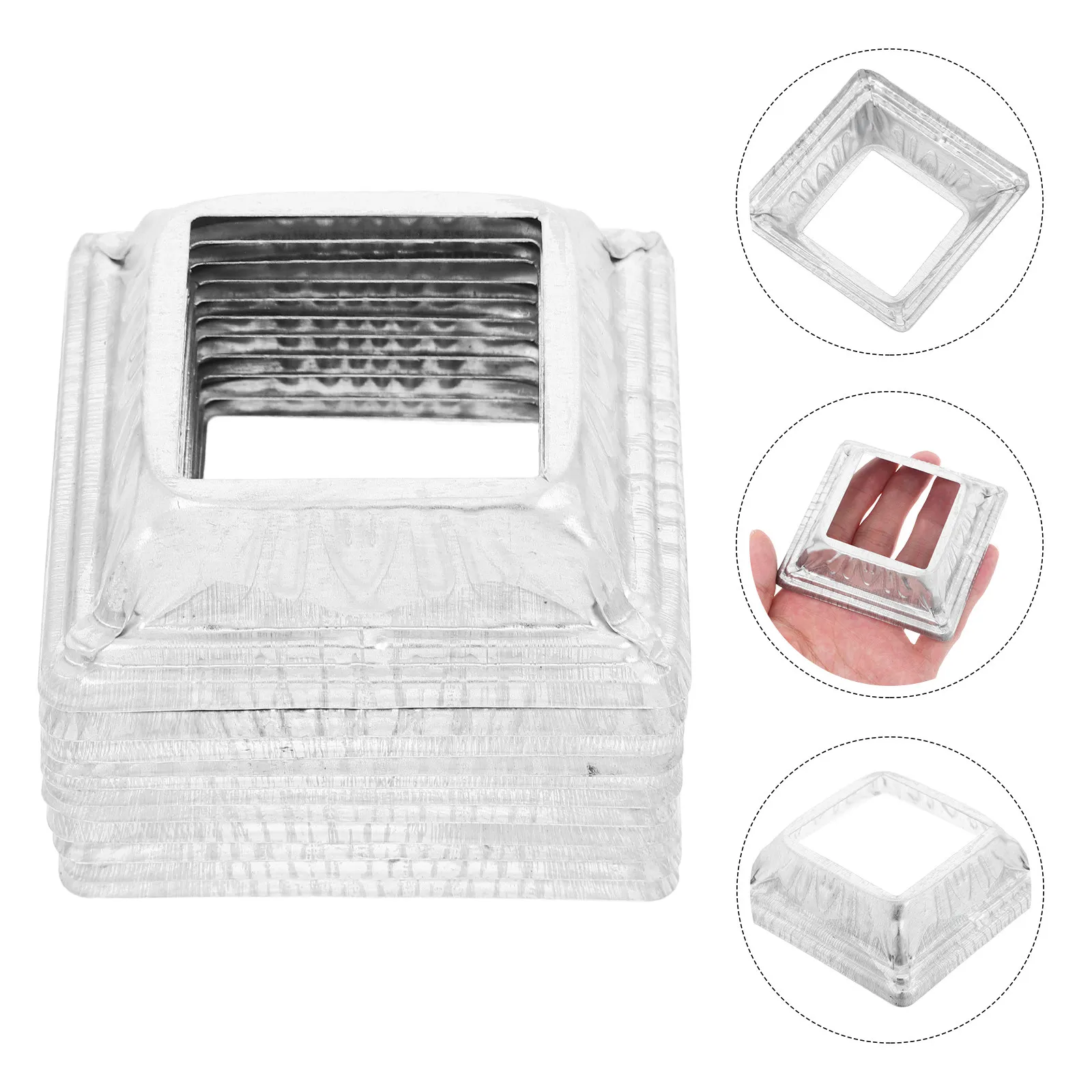 10Pcs Square Tube Cover for Metal Railing Posts Stamped Floral Edge Decorative Base Skirt Cover Balcony Stair Rail Column Trim
10Pcs Square Tube Cover for Metal Railing Posts Stamped Floral Edge Decorative Base Skirt Cover Balcony Stair Rail Column Trim